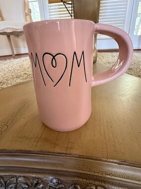 Rae Dunn Artisan Collection by Magenta "Mom" Mug 20 Ounce Light Pink Farmhouse